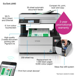 Epson EcoTank L6460 Spausdintuvas rašalinis spalvotas MFP A4 37 ppm Wi-Fi Ethernet LAN