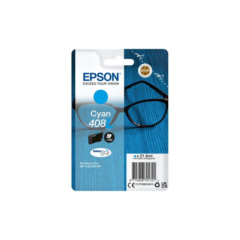 Epson 408L (C13T09K24010) Rašalinė kasetė, Žydra