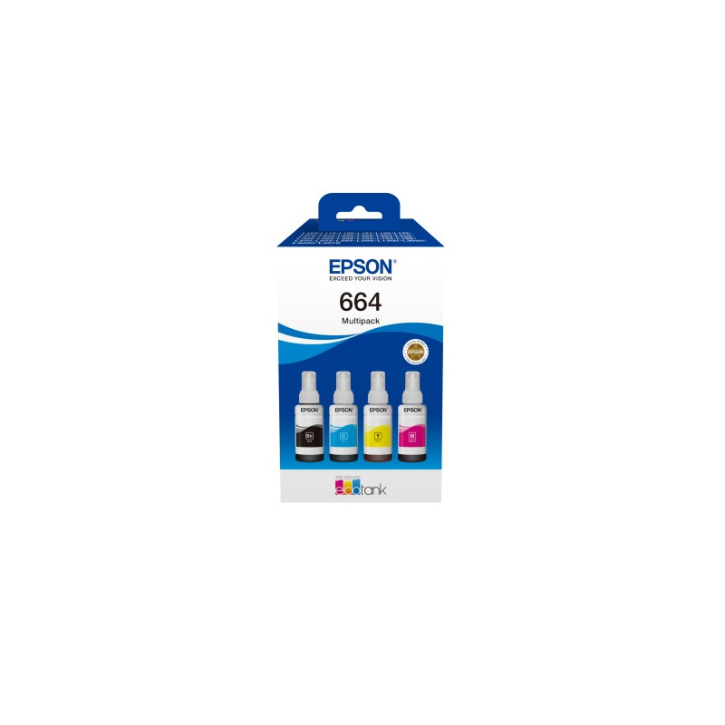 Epson 664 EcoTank (C13T66464A) Rašalo papildymo buteliukų komplektas, CMYK