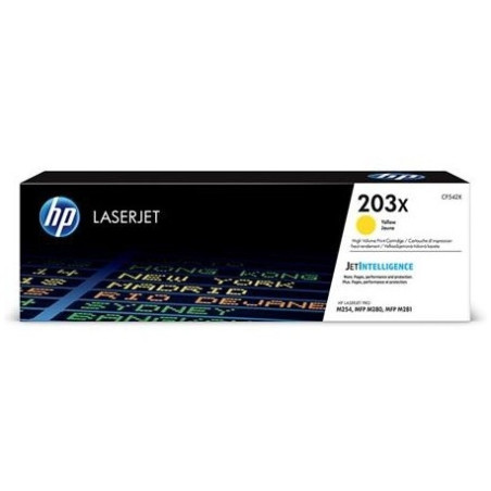 HP 203X (CF542X) Lazerinė kasetė, Geltona