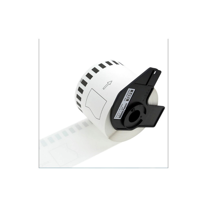 TopJet Etikečių ritinėlis Black on White, 62mm 30.48m, suderinama su Brother DK-22205 (DK22205)