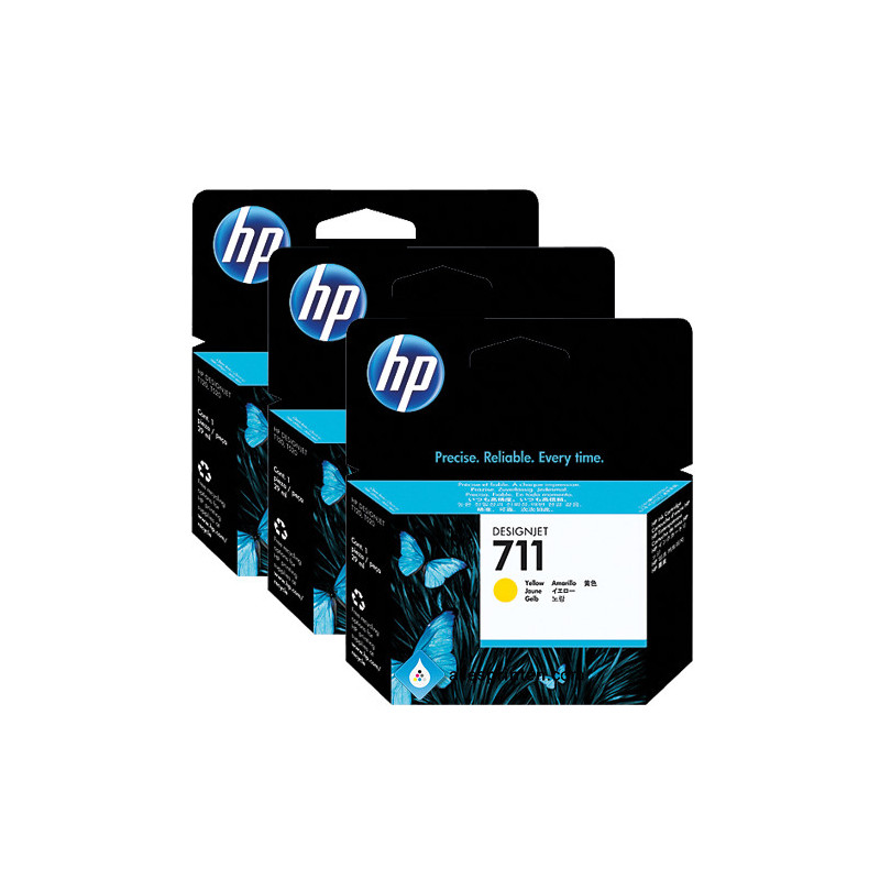 Kasetė HP No.711 (CZ136A) YL 29ml 3pack OEM
