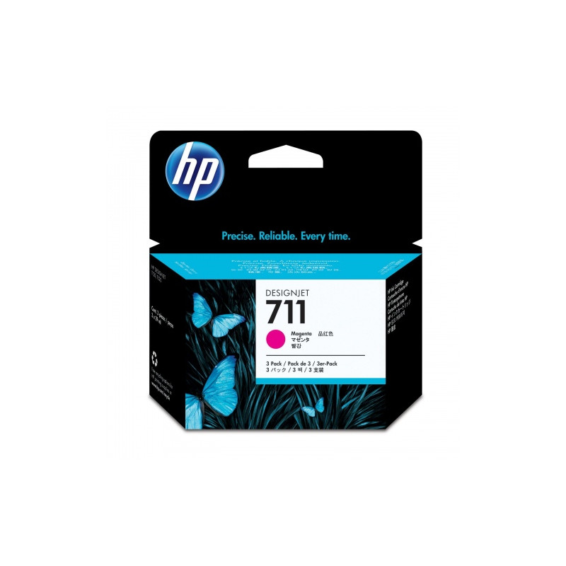 HP 711 3-pack (CZ135A) Rašalinė kasetė, Purpurinė