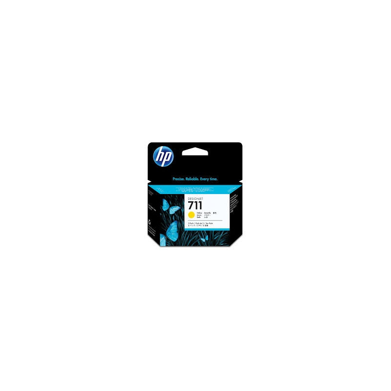 HP 711 3-pack (CZ136A) Rašalinė kasetė, Geltona