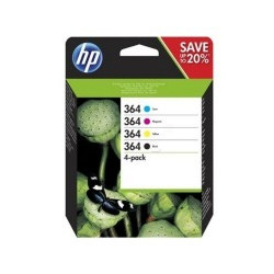 HP No.364 Kasečių rinkinys (N9J73AE), juoda ir trispalvė kasetė rašali