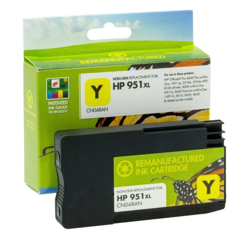 Neoriginali Static Control HP 951XL (CN048AE) Nauja mikroschema, geltona kasetė rašaliniams spausdintuvams, 1500 psl.