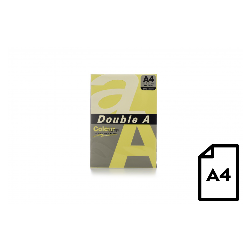 Spalvotas popierius Double A, 80g, A4, 500 lapų, Butter