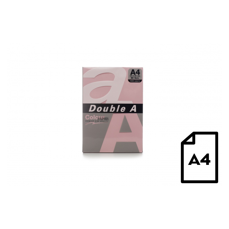 Spalvotas popierius Double A, 80g, A4, 500 lapų, Pink