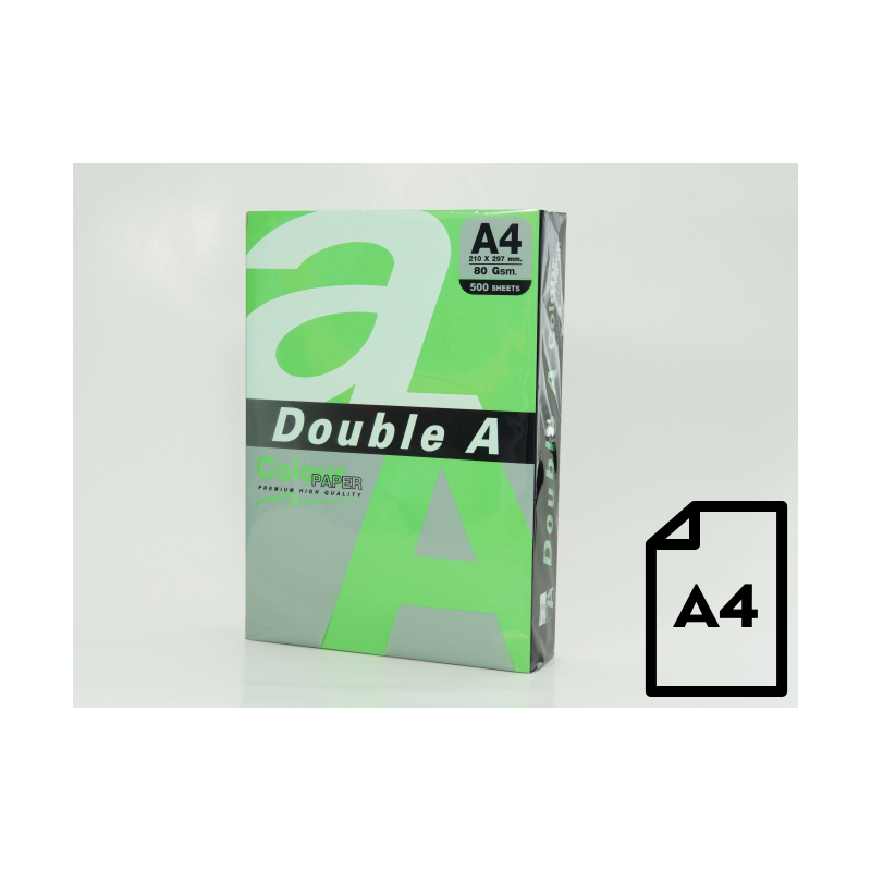 Spalvotas popierius Double A, 80g, A4, 500 lapų, Parrot