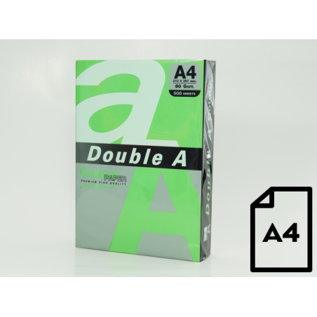 Spalvotas popierius Double A, 80g, A4, 500 lapų, Parrot