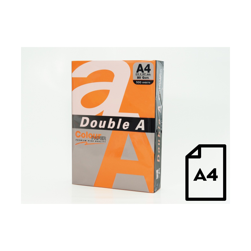 Spalvotas popierius Double A, 80g, A4, 500 lapų, Saffron