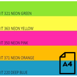 Spalvotas Neon popierius Double A, 75g, A4, 500 lapų, Rainbow 4, 5 Neon spalvų