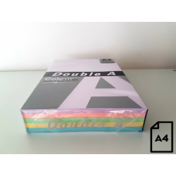 Spalvotas popierius Double A, 80g, A4, 100 lapų, Rainbow 3, 5 spalvų