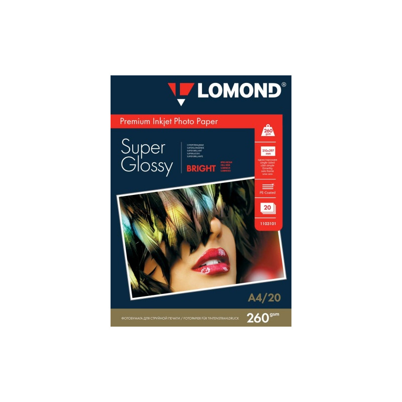 Fotopopierius Lomond Premium Photo Paper Super Blizgus 260 g/m2 A4, 20 lapų, Bright