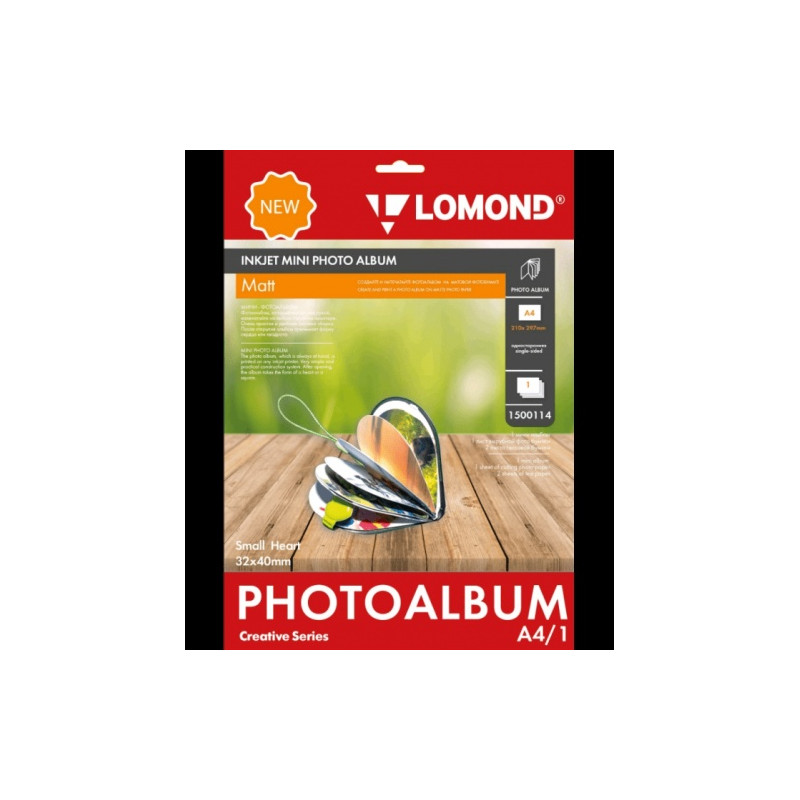 Fotoalbumas Lomond Inkjet Mini Album Small Heart Matinis širdelės formos 32x40mm (mažas)