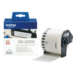 Brother DK-22205 (DK22205) Popierinių etikečių ritinėlis, Black on White, Continuous, 62mm 30.48m