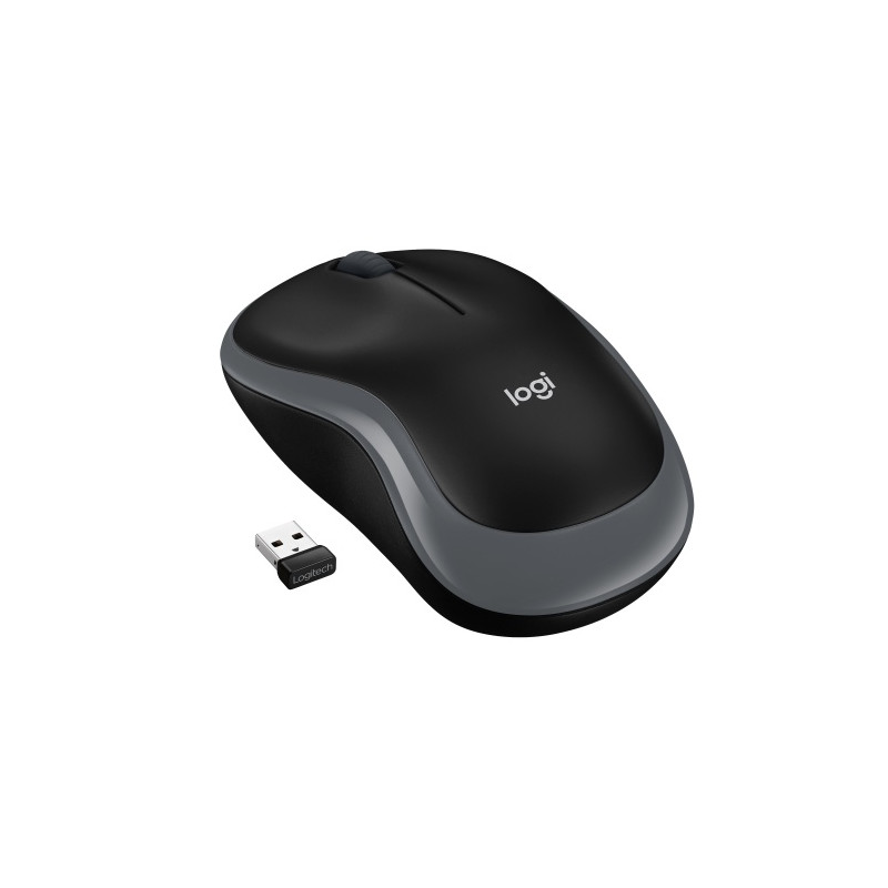 Logitech M185 Belaidė pelė, RF Wireless, 1000 DPI, Juoda/Pilka