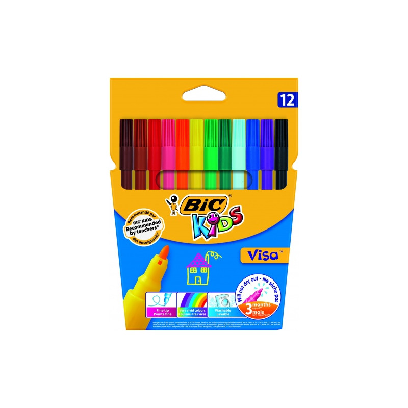 Bic Flomasteriai Kids Visa 12 spalvų rinkinys 002758