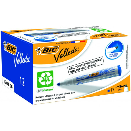 Bic Žymeklis baltai lentai Velleda 1701 1-5 mm, mėlynas, pakuotėje 12 vnt. 525826
