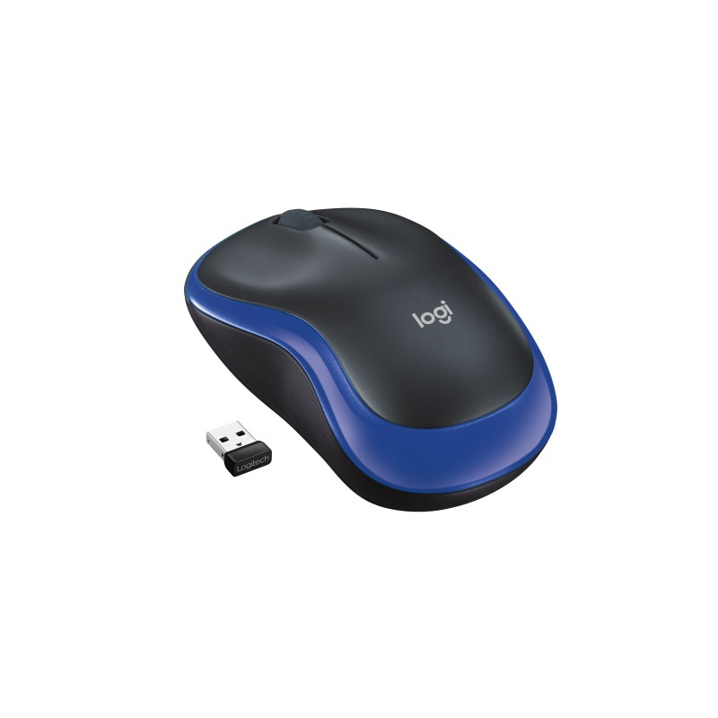 Logitech M185 Belaidė pelė, RF Wireless, 1000 DPI, Juoda/Mėlyna