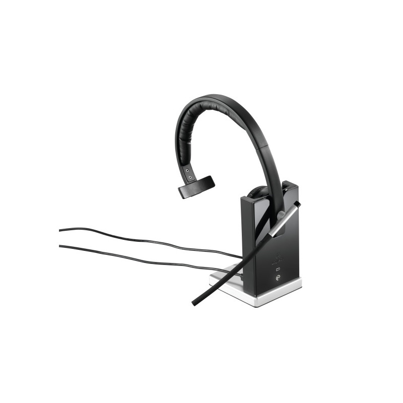 Logitech H820e Mono Belaidės ausinės, DECT USB-A, Juoda