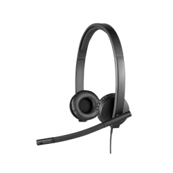 Logitech H570e Stereo UC Laidinės ausinės USB-A, Juoda