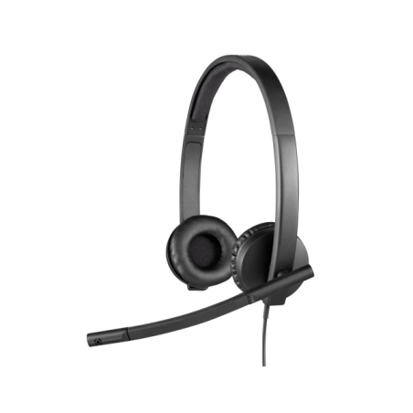 Logitech H570e Stereo UC Laidinės ausinės USB-A, Juoda