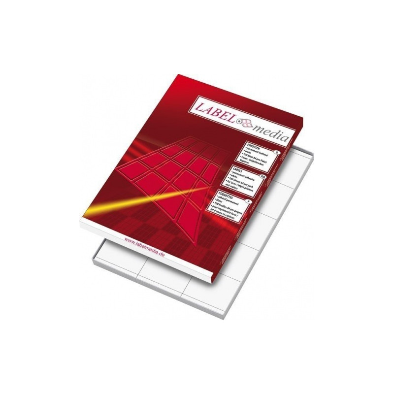 Lipnios etiketės LabelMedia, A4, baltos, 105x48 mm, (12) (100) 0707-756