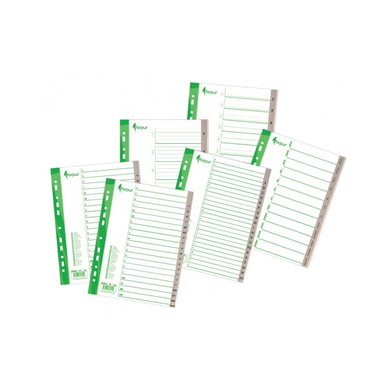 Skiriamieji lapai Forpus, A4, 1-31 skaičiai, plastikiniai