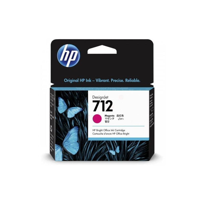 HP 712 (3ED68A) Rašalinė kasetė, Purpurinė