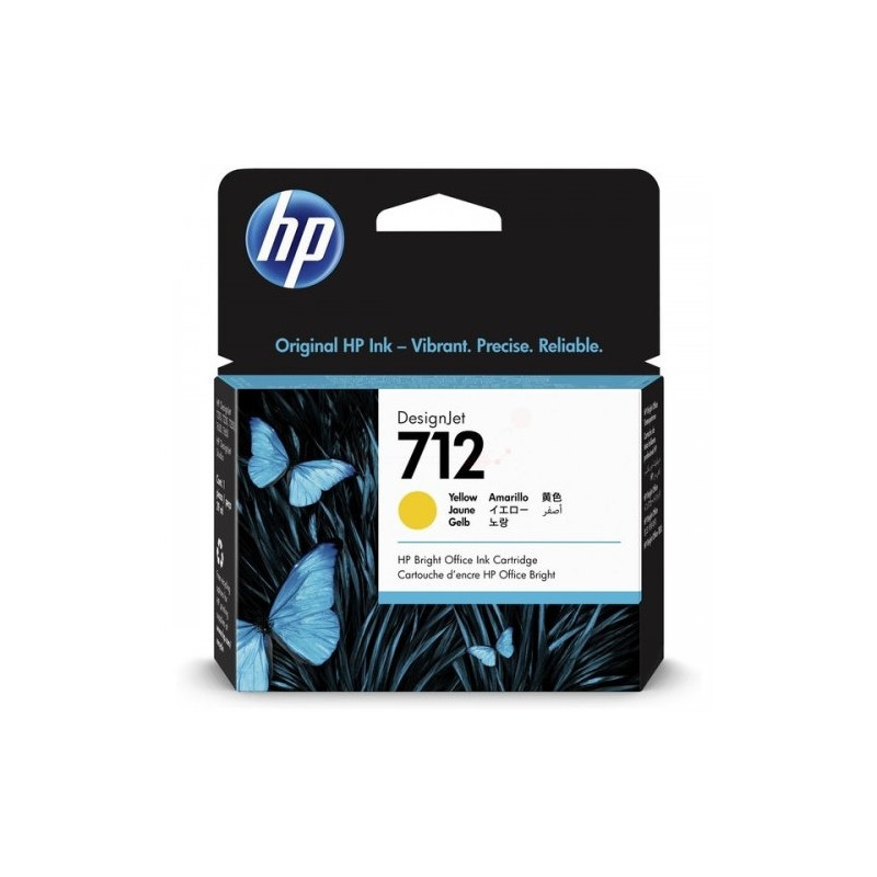 HP No.712 (3ED69A), geltona kasetė Rašaliniams spausdintuvams, 29ml.