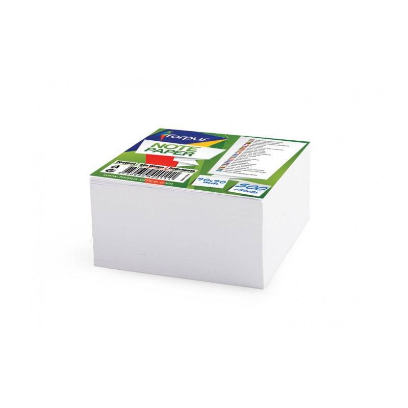 Lapeliai užrašams Forpus, 9x9 cm, balti, klijuoti (500) 0716-009