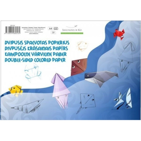 Popierius, spalvotas SMLT, A4, 80 g, dvipusis, klijuotas, (16) 0708-303