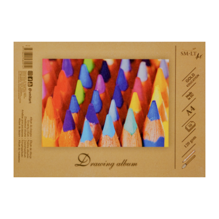 Piešimo sąsiuvinis SMLT, A4, 120 g, klijuotas, (30) 0708-209
