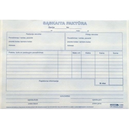 Sąskaita faktūra, A5, 2x50 0720-042