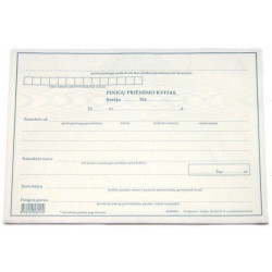 Pinigų priėmimo kvitas, be Nr., A5, 2x50 0720-059