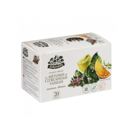 Žolynėlis vaisinė arbata Vasaros Skonis su mėtomis ir citrus. vaisiais, 50g (2,5g x20)