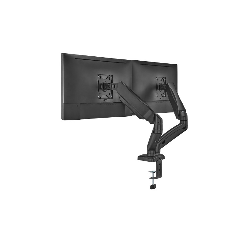 Up Up Premium Dual-Screen Monitoriaus laikiklis 17-32'', VESA 75x75, 100x100, Matinė juoda