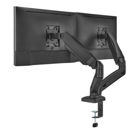 Up Up Premium Dual-Screen Monitoriaus laikiklis 17-32'', VESA 75x75, 100x100, Matinė juoda