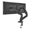 Up Up Premium Dual-Screen Monitoriaus laikiklis 17-32'', VESA 75x75, 100x100, Matinė juoda