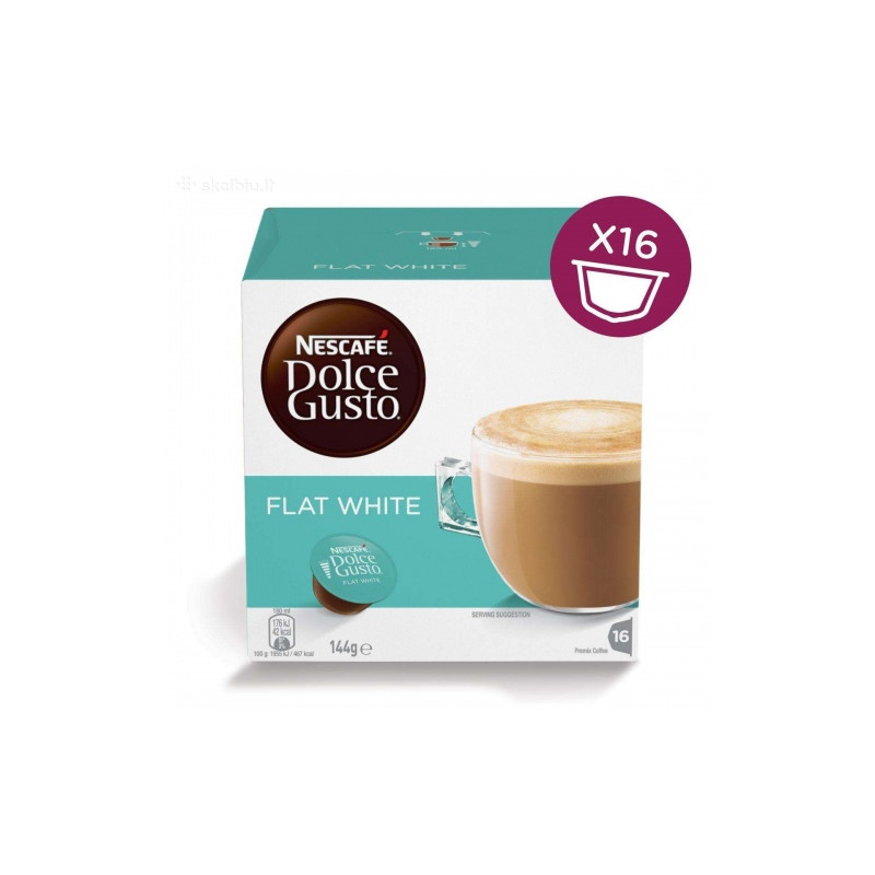 Nescafe Dolce Gusto Flat White Kava, 16 kapsulių dėžutėje