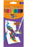 BIC Spalvoti pieštukai su trintuku Kids Evolution Illusion 12 spalvų rinkinys