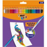 BIC Spalvoti pieštukai su trintuku Kids Evolution Illusion 24 spalvų rinkinys