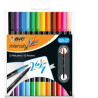 Bic Flomasteriai Intensity Dual Tip, dvipusiai, 12 spalvų rinkinys