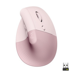 Logitech Lift Vertical Belaidė pelė RF Wireless + Bluetooth, 4000 DPI, Rose