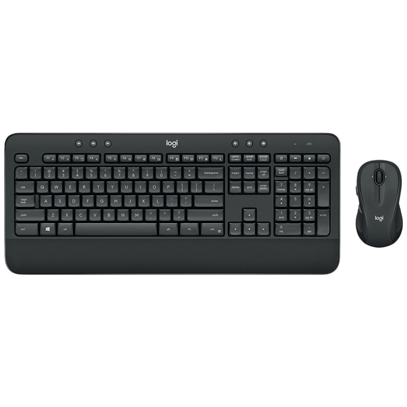 Belaidė klaviatūra ir pelė Logitech Advance Wireless MK545, klaviatūros išdėstymas US, Juoda