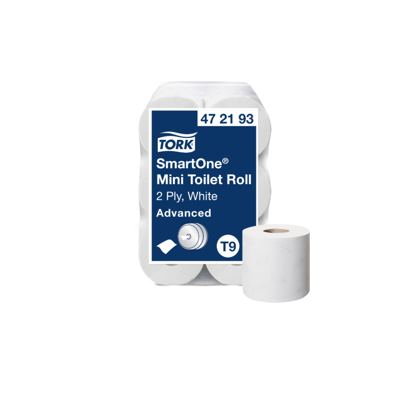 Tualetinis popierius Tork SmartOne Mini T9, 2 sl., 13.4 cm x 111 m, balta sp., 12 vnt