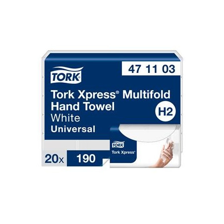 Lapelinis rankšluostinis popierius Tork Xpress Multifold Universal H2 2sl., 23,4 x 21,3 cm (20 vnt.)
