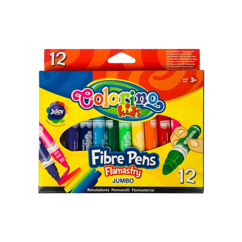 Flomasteriai Colorino Kids Jumbo, 12 spalvų