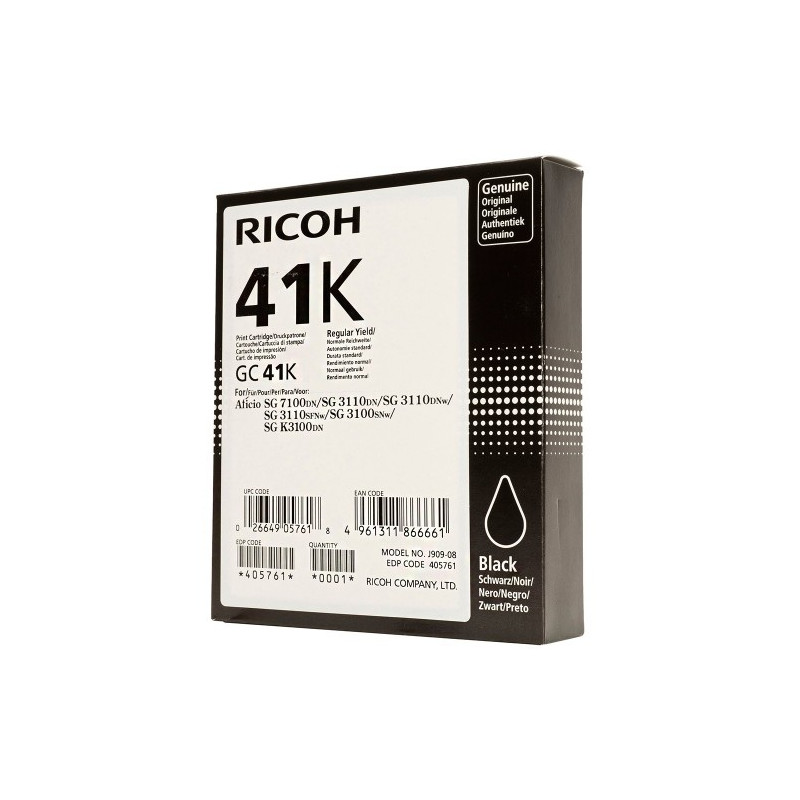 Ricoh GC41K (405761) Rašalinė kasetė, Juoda